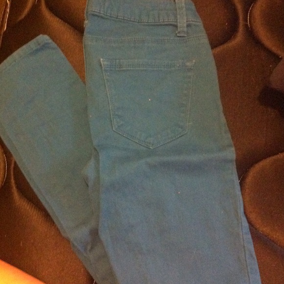 Blue colored pants .