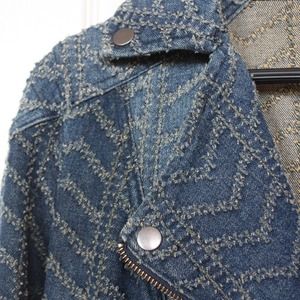 Free People Jackets & Coats - Free People Textured Denim Moto Jacket Free People Jackets & Coats - Free People Textured Denim Moto Jacket