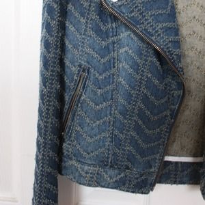 Free People Jackets & Coats - Free People Textured Denim Moto Jacket Free People Jackets & Coats - Free People Textured Denim Moto Jacket