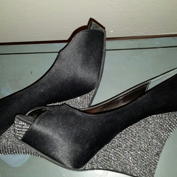 Black Platform Rhinestone Heels