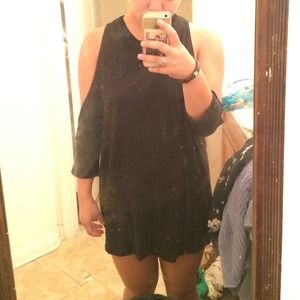 NWT. Black oversized cold shoulder top