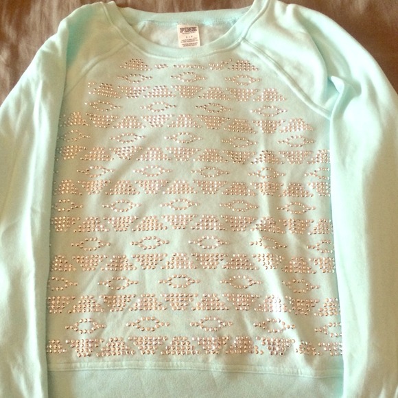 NWOT VS Pink Embellished Crewneck
