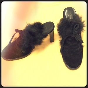 COACH FUR LINED MULES