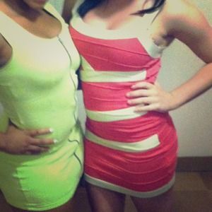 Small red and white tight dress