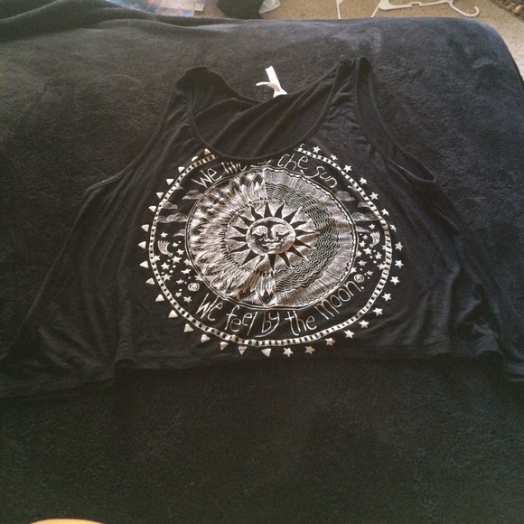 Black Crop Top with sun