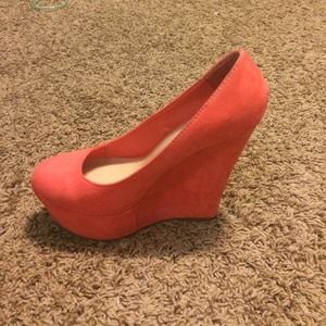 Coral colored 5" heels