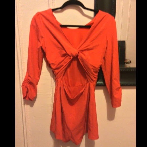 Ark & Co. Open Back Orange Romper - Xs