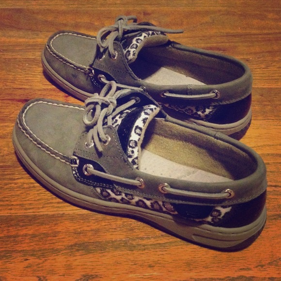 Grey Leopard Sperrys