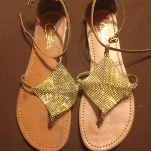 gold sandals