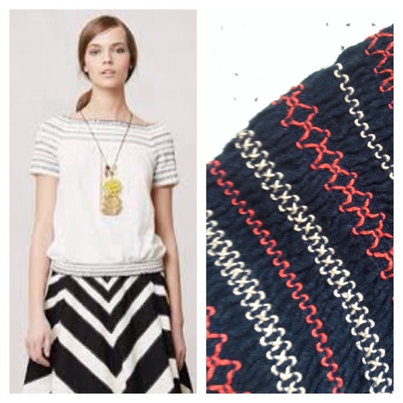 ✏️SALE✏️Anthropologie Smocked Maricopa Tee