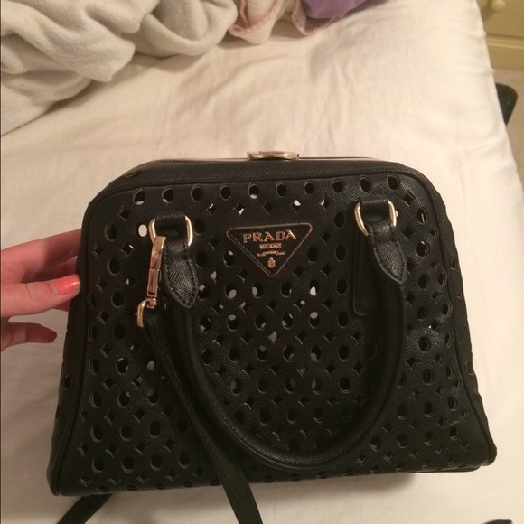 Prada Pyramid Perforated Saffiano (Black)