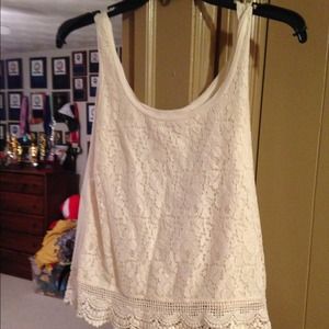 Cream lace tank top