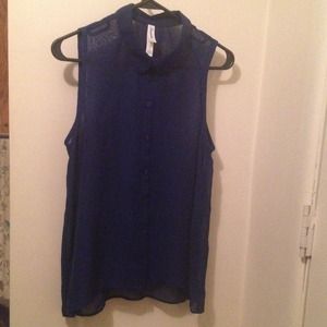 Navy sleeveless blouse