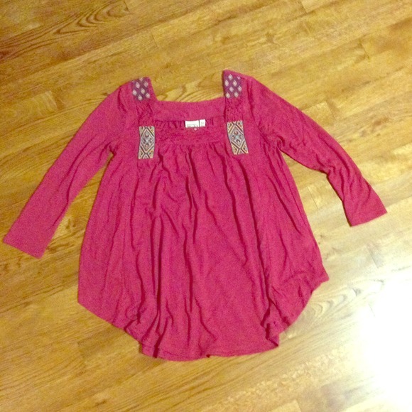 Maroon Boho Top