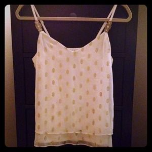 White tank with gold embellishments