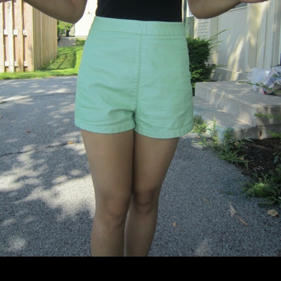 High waist Leather Shorts