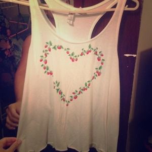 Strawberry heart tank top
