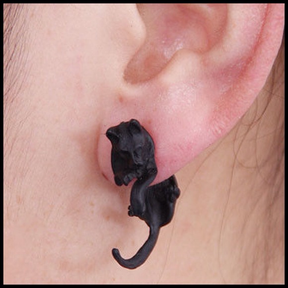 Jewelry - LAST PAIR! 2 Black cat earrings  for only $12 NWOT