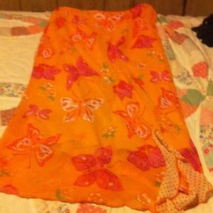 Shirt New orange with pink butterfly's