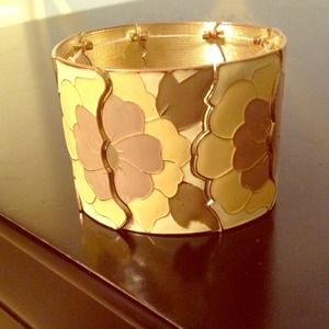 Cream, yellow, and brown bracelet.