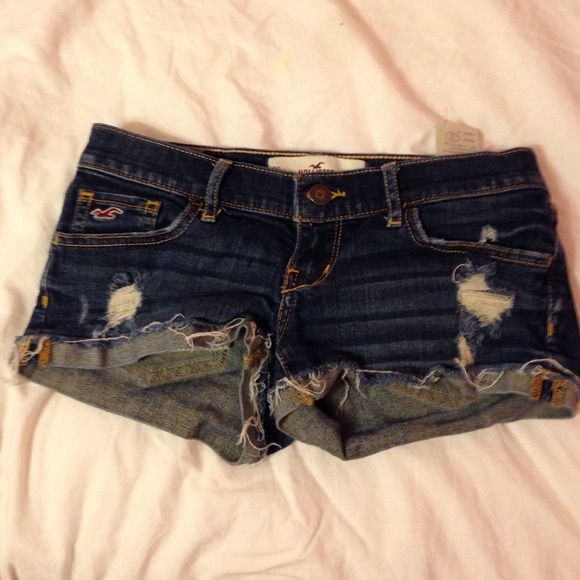 Hollister blue jean shorts