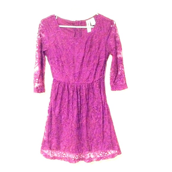 Wine Purple Lace Dress