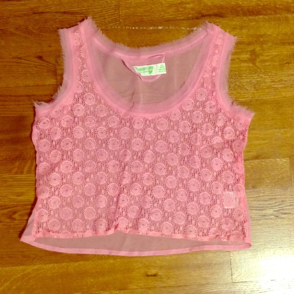 Pink Lace Crop Top