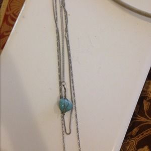 Long layered stone necklace