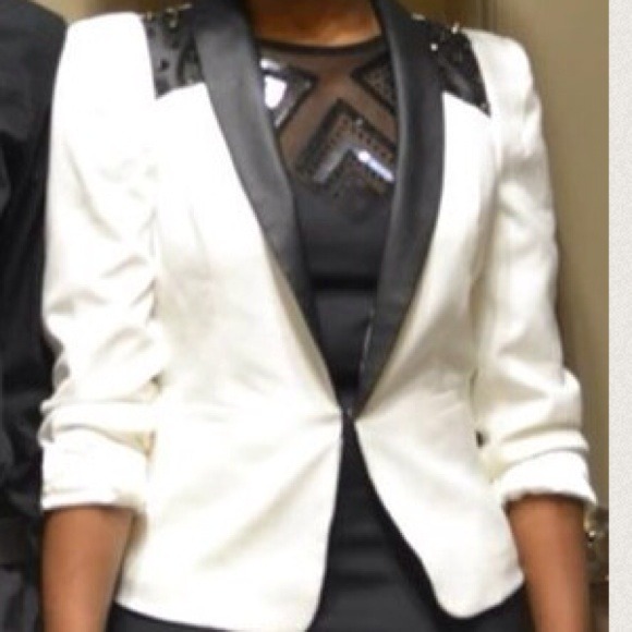 Black and white blazer