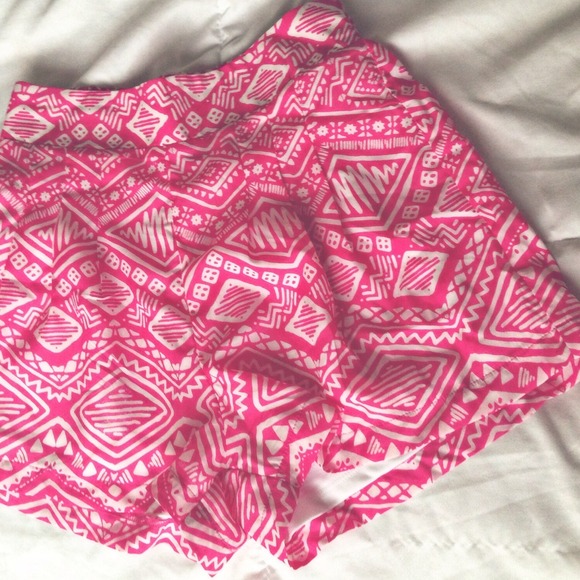 Francesca's Aztec Print High Waisted Shorts