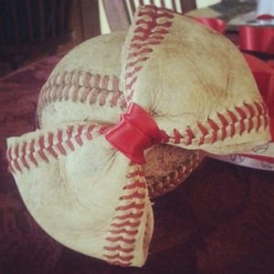 Genuine leather baseball hairbow