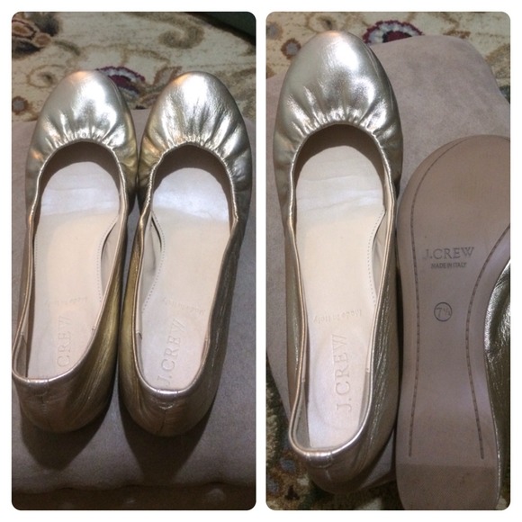 J.crew gold flats size 7.5