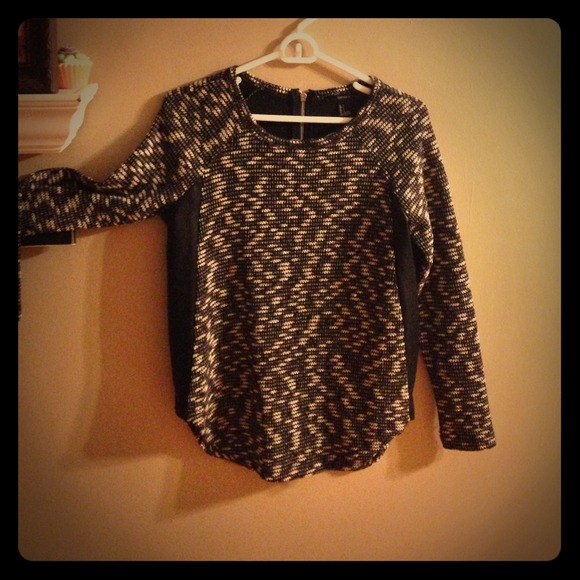 Forever 21 Sweater with Leather Trim