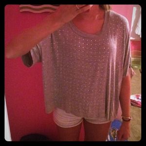 light grey sequined top