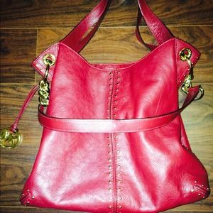 Large deep red Authentic MK bag