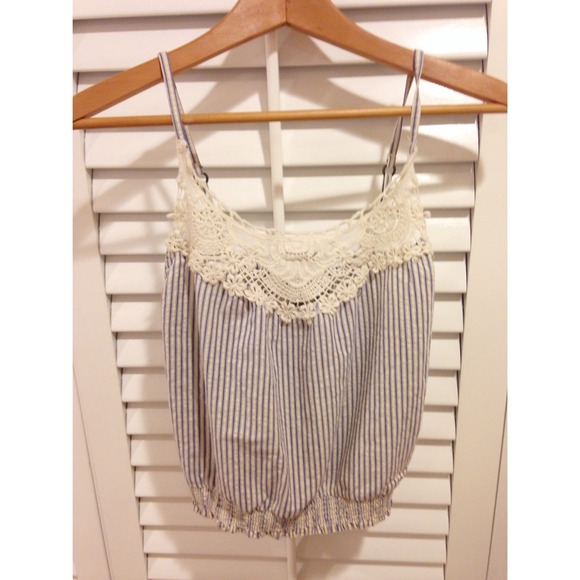 Abercrombie striped and lace tank top