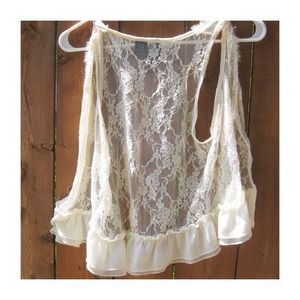 Off white lace vest