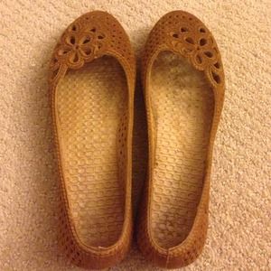 Jelly/ Suede Brown Flats