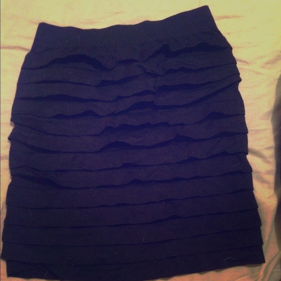Black ruffled skirt