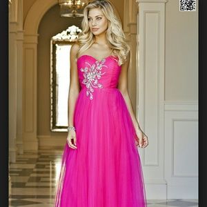 Blush hot pink prom dress