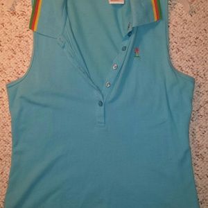 Teal Racerback Tank w/ Palm Tree Embroidery