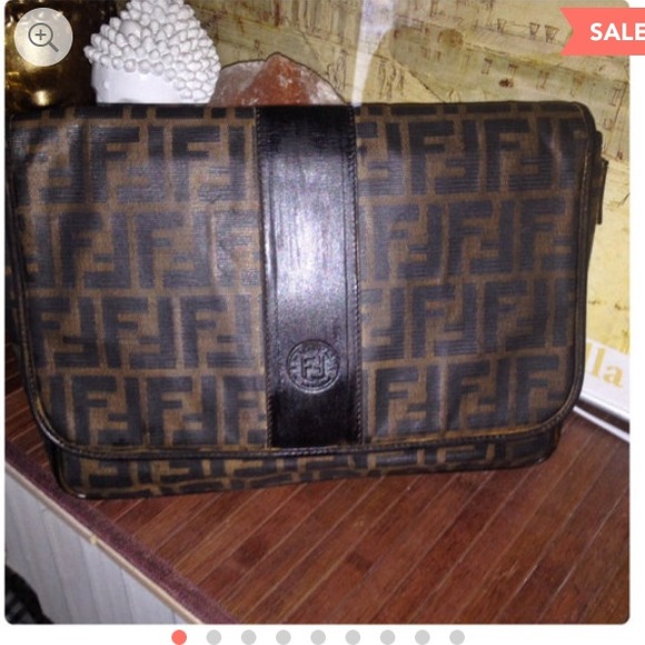 Vintage FENDI Clutch , Double F monogram