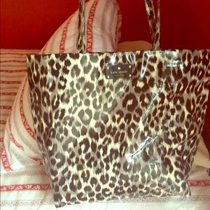 ON HOLD!! Kate Spade leopard print Bon shopper