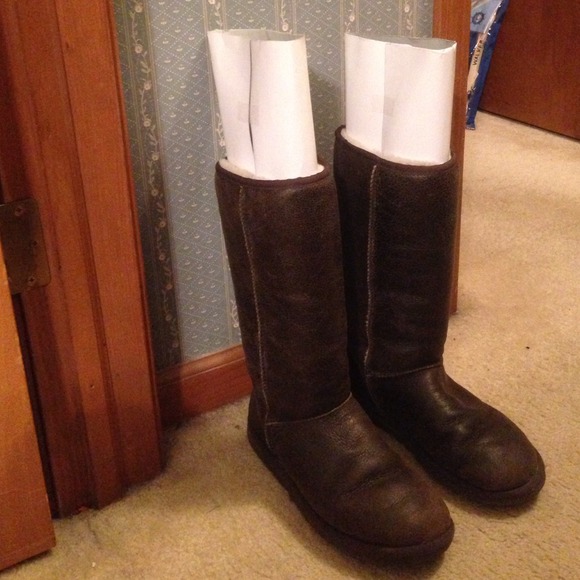 Brown leathery Uggs