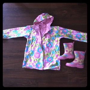 Rain boots and raincoat