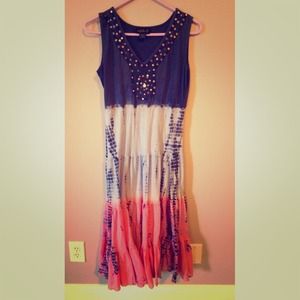 Multicolored tie-dye dress