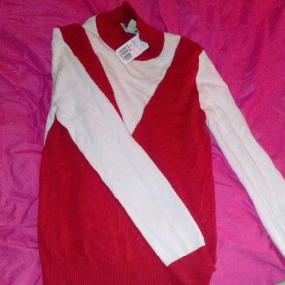 Red and white sweater