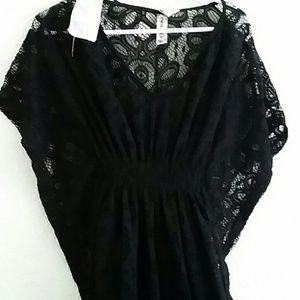 Maxi dress black lace