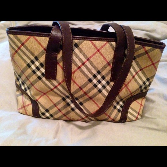 BURBERRY Regent Haymarket Check Tote, Brown