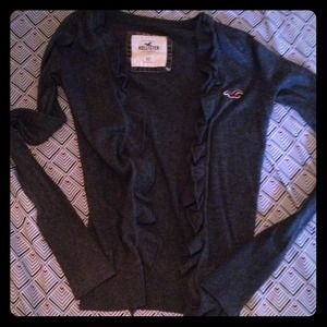 DARK GREY HOLLISTER CARDIGAN WITH RUFFLES